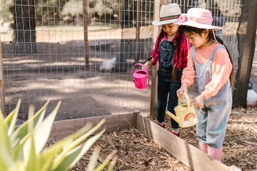 Community garden bustling with activity