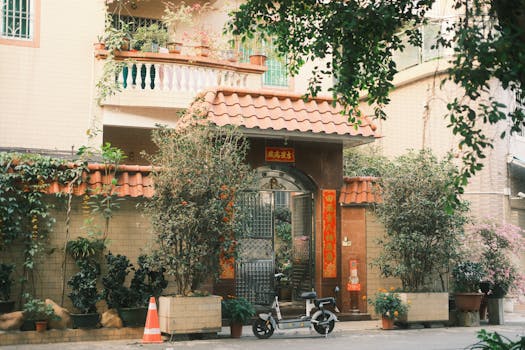 balcony garden with pots