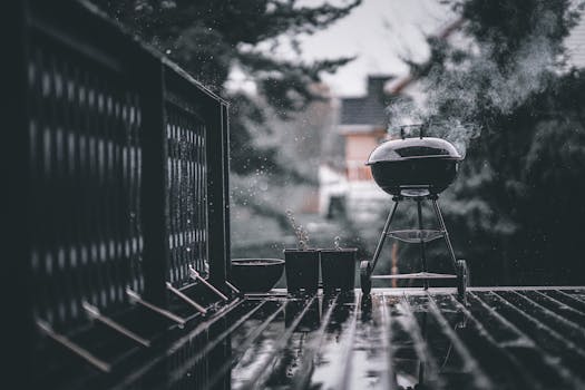 urban garden with reflective surfaces