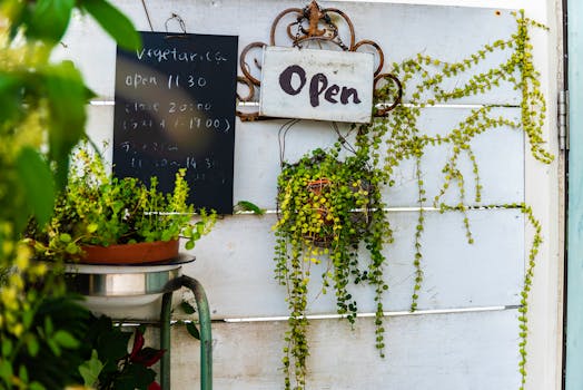 hanging garden with pots